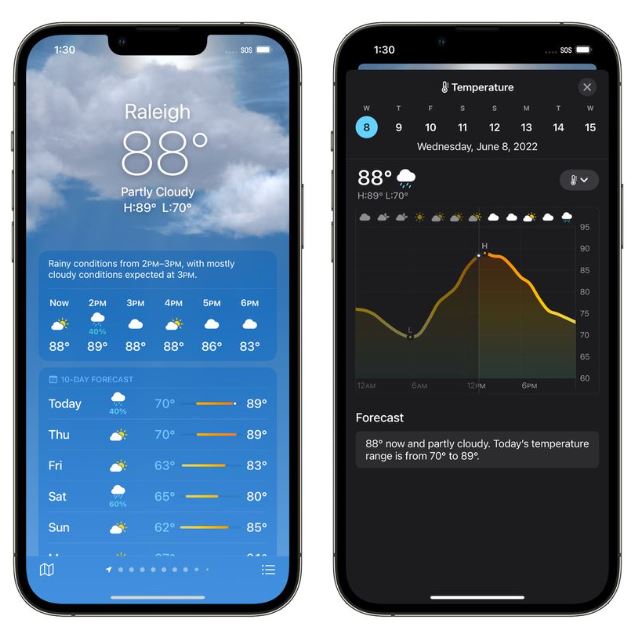 iOS 16 날씨 앱 대폭 개선